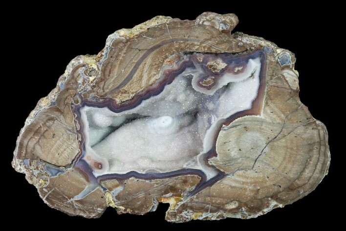 Crystal Filled Dugway Geode (Polished Half) - Utah #141311